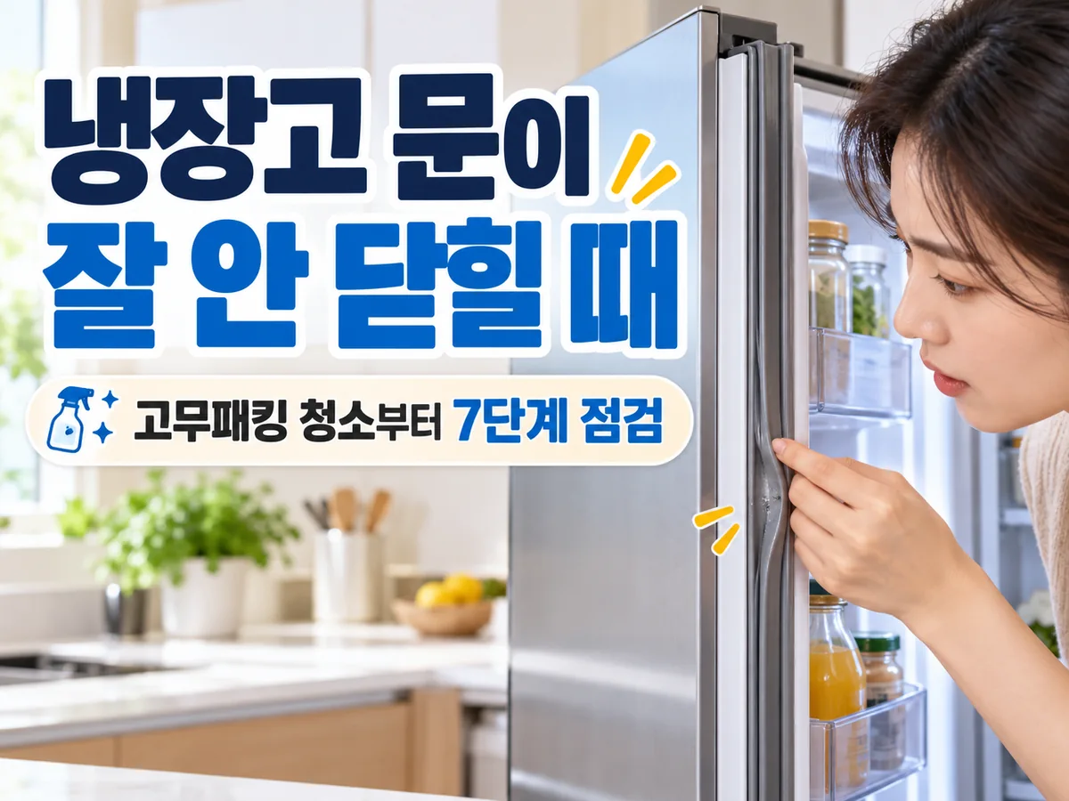 냉장고 문이 잘 안 닫힐 때 고무패킹 청소와 7단계 점검 썸네일