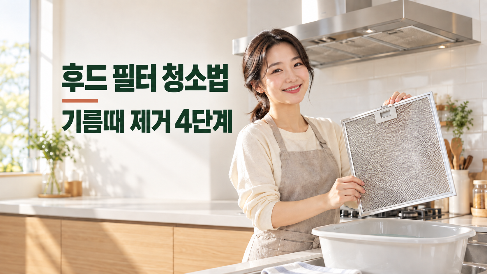 주방 후드 필터 청소법: 기름때 제거부터 완전 건조까지